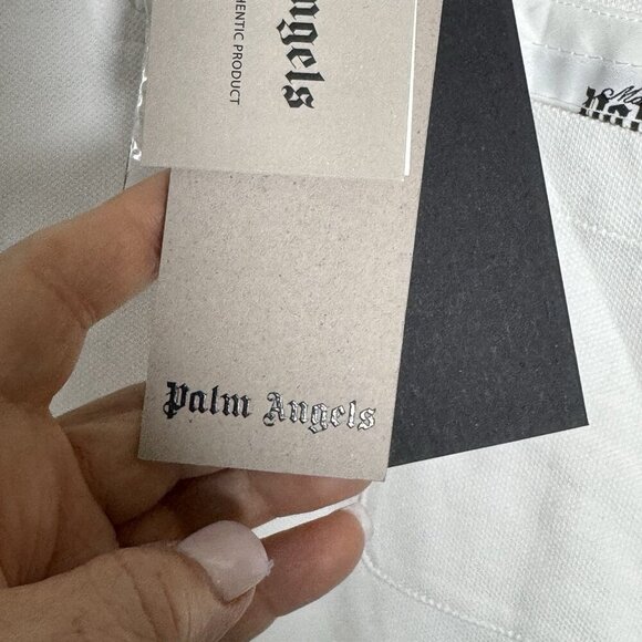 Palm Angels Sartorial Tape Cotton Polo Shirt white mens size Medium New with tag - Picture 15 of 15